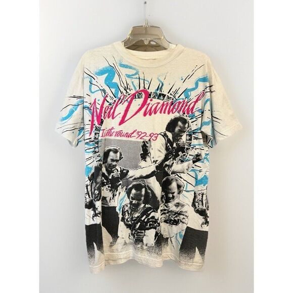 Vintage Neil Diamond In The Round 1992 T-Shirt L All Double Sided Concert Tee. - Picture 1 of 3